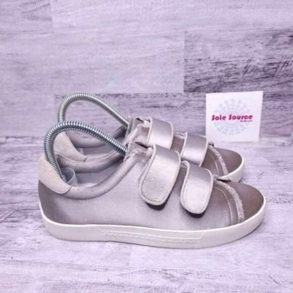 Joie Diata Low Top Satin Sneaker Gray Silver sz 36.5 Women's sz 6.5 NEW - Picture 1 of 10